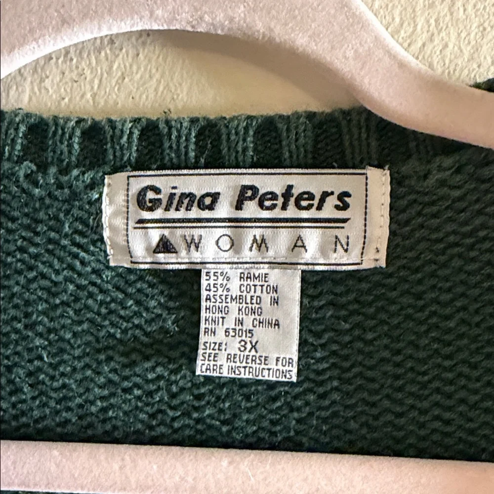 Vintage Green Scenic Button Front Knit Vest - Moose Lake Motif